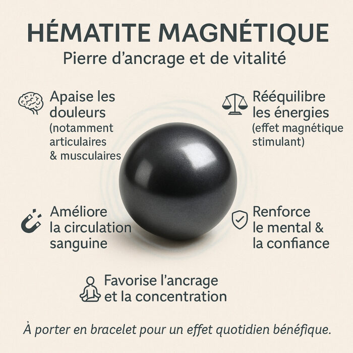 Collier rééquilibrant 7 chakras + hématite magnétique – Image 3