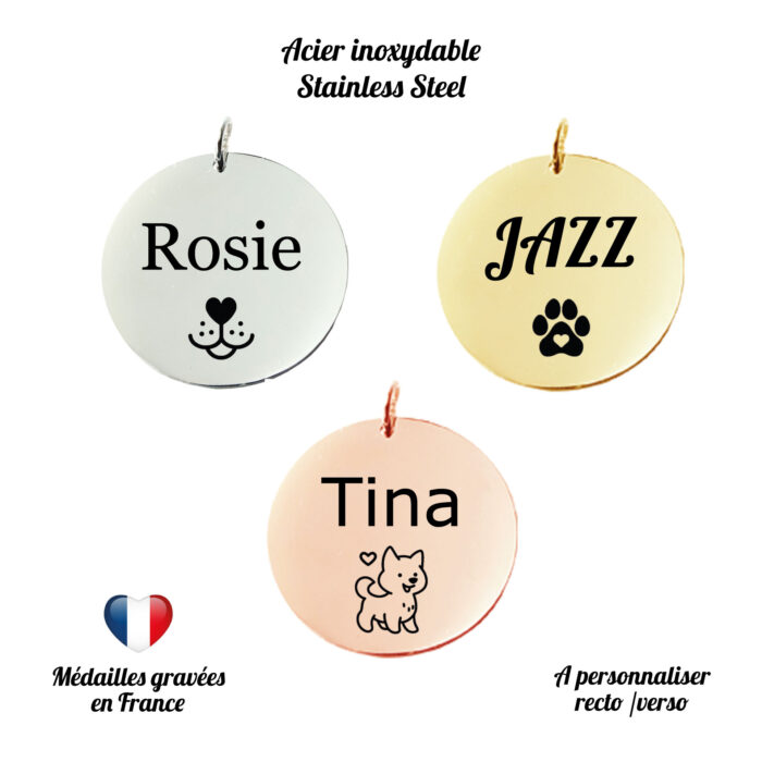 Médaille gravée 3 cm